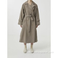 Elegance Women Long Double Breasted Trench Coat
